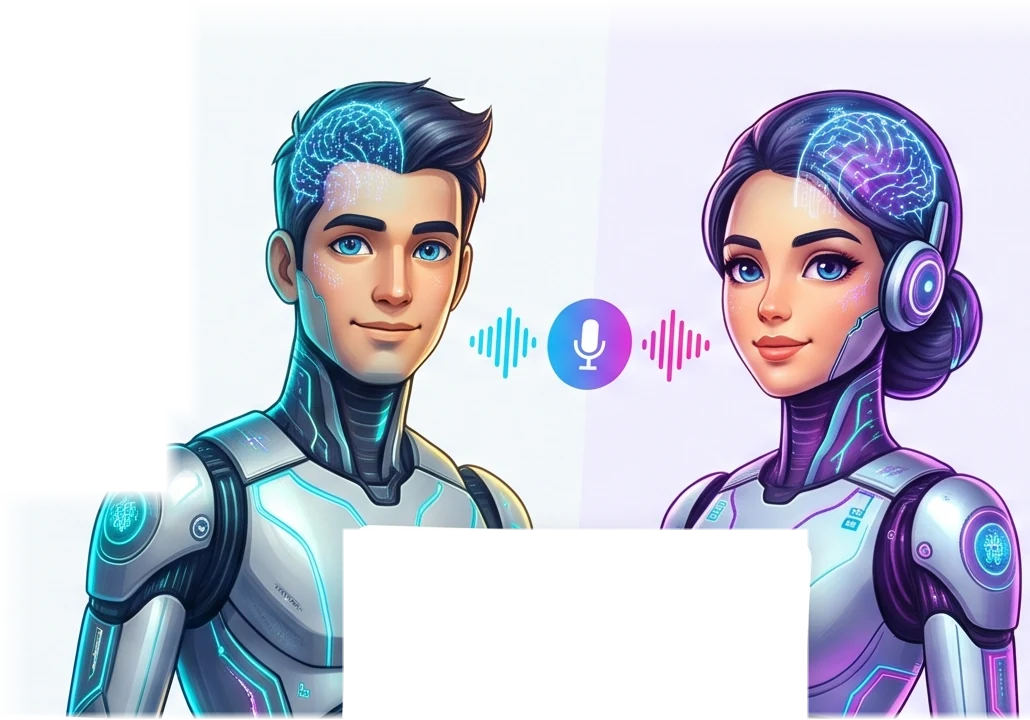 Steve and Mayra, male and female AI voices